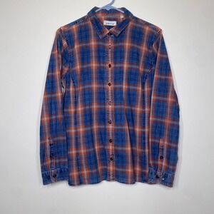 Orvis Flannel Men's Large Twill Plaid Long Sleeve Button Down Shirt